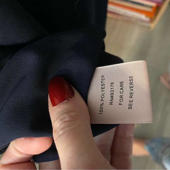 Philosophy Navy Blue Sleeveless Asymmetric Tunic Tank Blouse Top Size Small - Picture 5 of 5